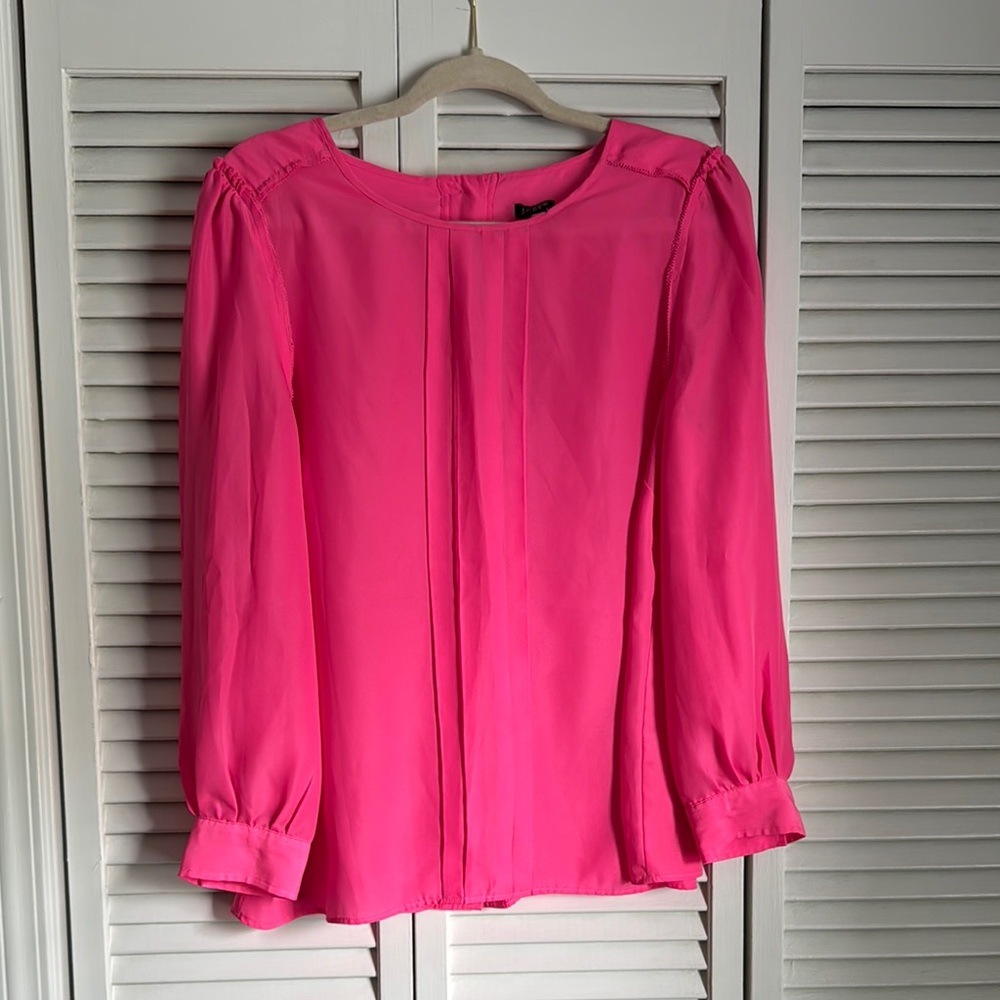 J. Crew Multicolored Cuffed Sleeve Relaxed Blouse